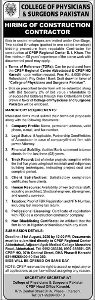 BEST COLLEGE OF PHYSICIANS AND SURGEONS PAKISTAN JOBS 2026