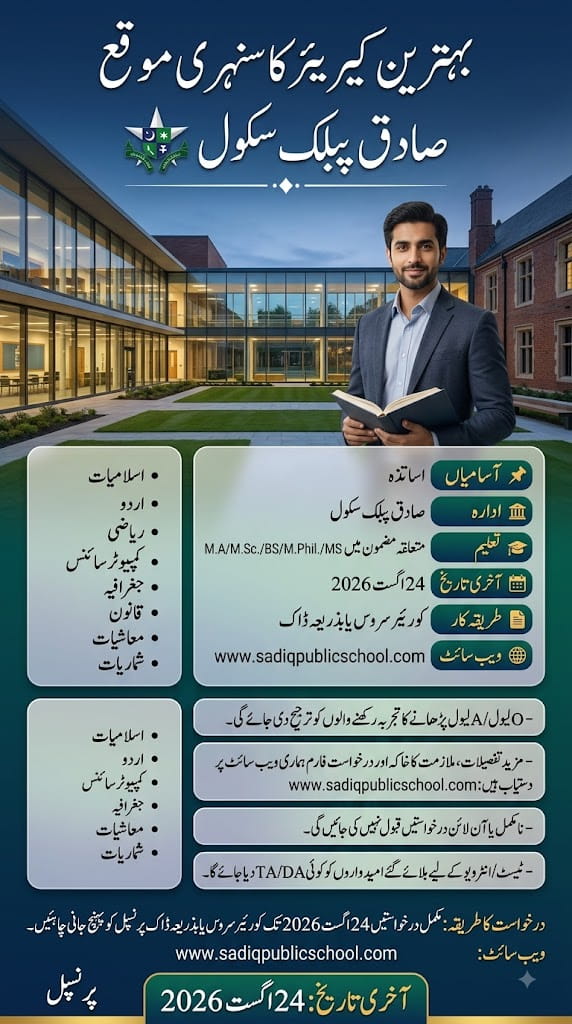 BEST SADIQ PUBLIC SCHOOL JOBS 2026