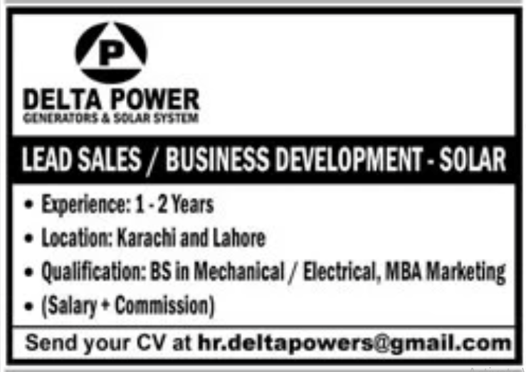 BEST DELTA POWER GENERATORS & SOLAR SYSTEM JOBS 2026