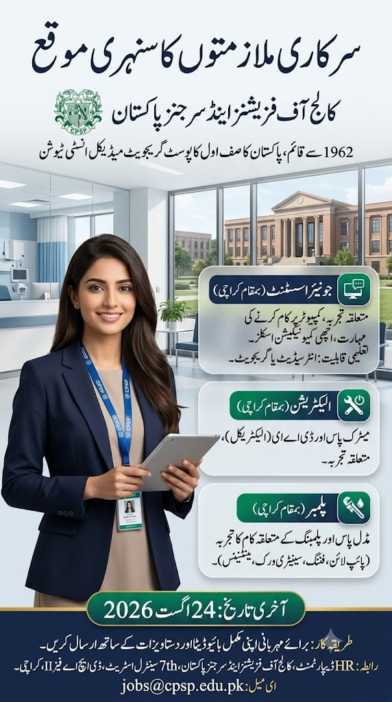 College of Physicians and Surgeons Pakistan Jobs 2026