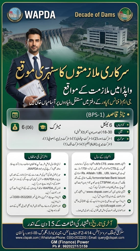 BEST WAPDA JOBS 2026