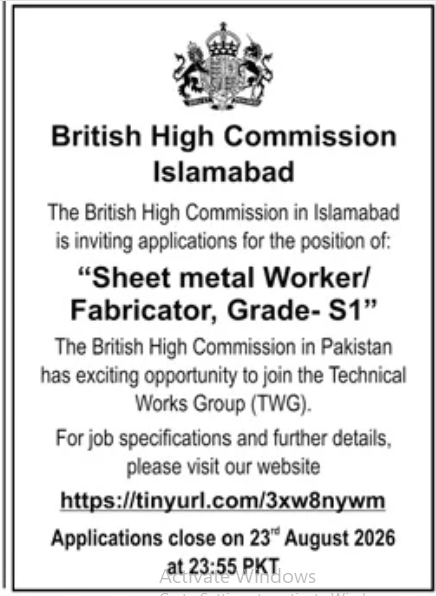 BEST BRITISH HIGH COMMISSION ISLAMABAD JOBS 2026