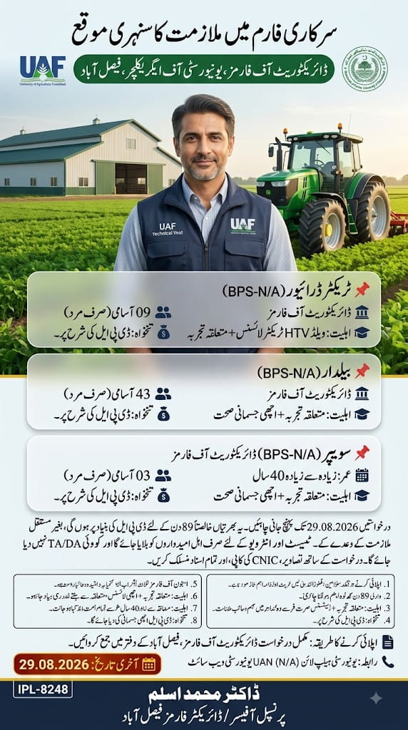 BEST UNIVERSITY OF AGRICULTURE JOBS 2026