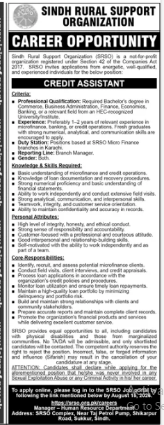 BEST SINDH RURAL SUPPORT ORGANIZATION JOBS 2026