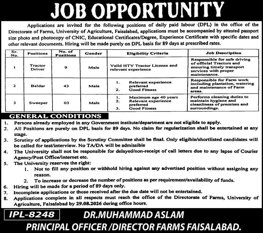 BEST UNIVERSITY OF AGRICULTURE JOBS 2026