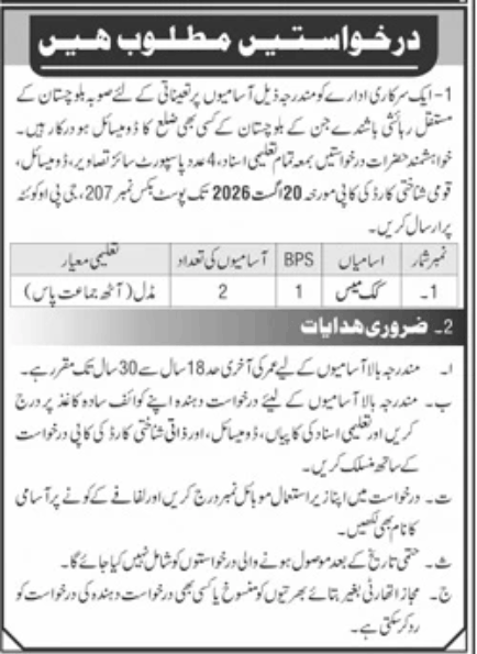 A Government Organization Jobs 2026