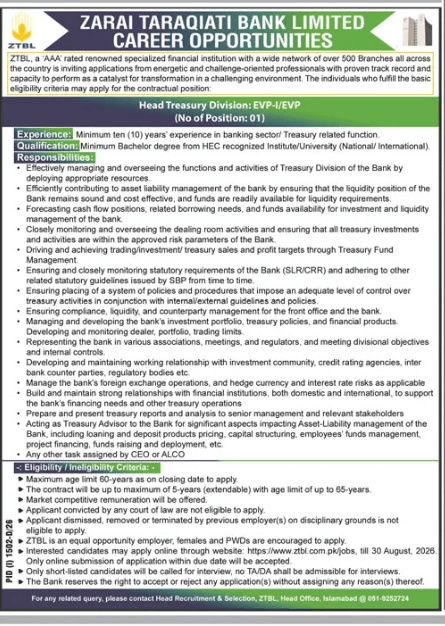 BEST ZTBL JOBS 2026