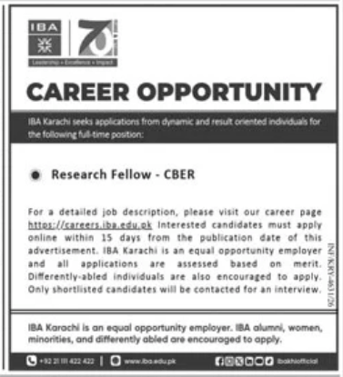 BEST IBA KARACHI JOBS 2026